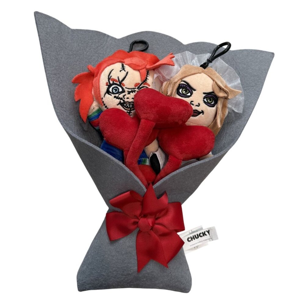 Chucky Ruz Chucky & Tiffany Plush Bouquet 16" Ramo De Peloches Gift Set Ages 8+